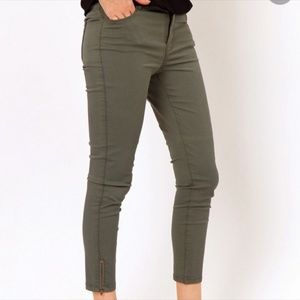 Blue Spice High Rise Cropped Raw Hem Jeans